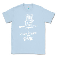 Dusty Blue bourdain cook free or die Classic Tee - artisFamous