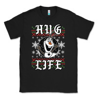 Black fro.zen o.l.a.f hug life ugly christmas sweater style shirt Classic Tee - artisFamous