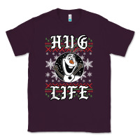 Plum fro.zen o.l.a.f hug life ugly christmas sweater style shirt Classic Tee - artisFamous