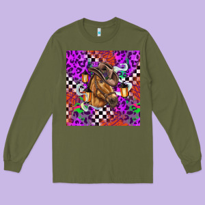 Halloween Horse Long Sleeve Tee Designed By Barkaloodesign