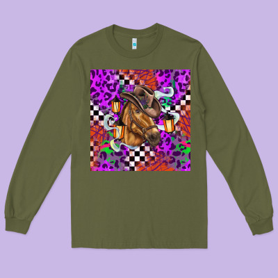 Halloween Horse Long Sleeve Tee Designed By Barkaloodesign