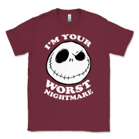 Burgundy j.a.c.k  skel.ling.ton  worst nightmare t shirt Classic Tee - artisFamous