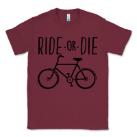 Burgundy ride or die bicycle Classic Tee - artisFamous