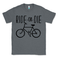 Charcoal Heather ride or die bicycle Classic Tee - artisFamous