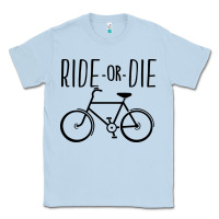 Dusty Blue ride or die bicycle Classic Tee - artisFamous