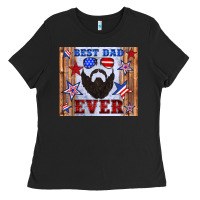 Black best dad ever american flag Ladies Tee - Artiststas