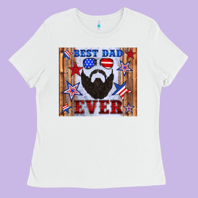 Best Dad Ever American Flag Ladies Tee Designed By Artiststas