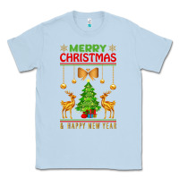 Dusty Blue merry christmas Classic Tee - artisFamous