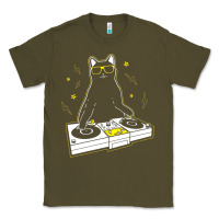 Army Green cat dj Classic Tee - artisFamous
