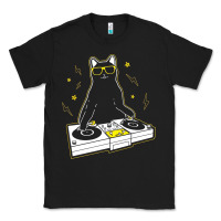 Black cat dj Classic Tee - artisFamous