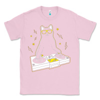 Bubblegum Pink cat dj Classic Tee - artisFamous