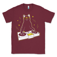 Burgundy cat dj Classic Tee - artisFamous