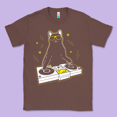 Cat Dj Classic Tee Designed By Artisfamous