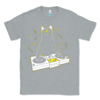 Heather Grey cat dj Classic Tee - artisFamous