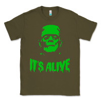 Army Green frankenstein Classic Tee - artisFamous