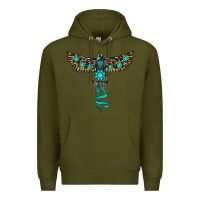 Army Green turquoise thunderbird Premium Hoodie - RanaPortraitStore