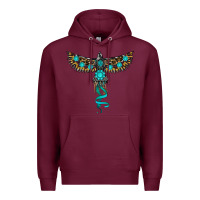 Burgundy turquoise thunderbird Premium Hoodie - RanaPortraitStore
