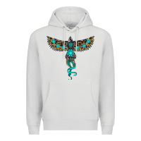 Dove Grey turquoise thunderbird Premium Hoodie - RanaPortraitStore