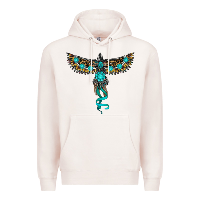 Turquoise Thunderbird Premium Hoodie by RanaPortraitStore | Teevron