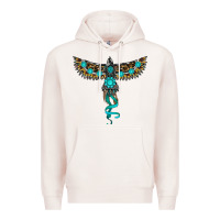 Pale Pink turquoise thunderbird Premium Hoodie - RanaPortraitStore