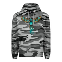 Slate Camo turquoise thunderbird Premium Hoodie - RanaPortraitStore