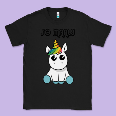 So Manly Funny Unicorn Classic Tee Designed By Artisfamous