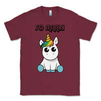 Burgundy so manly funny unicorn Classic Tee - artisFamous