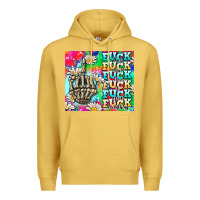 Antique Gold fuck everything skeletons Premium Hoodie - AdoDesignShop