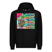 Black fuck everything skeletons Premium Hoodie - AdoDesignShop