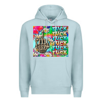 Blue Mist fuck everything skeletons Premium Hoodie - AdoDesignShop