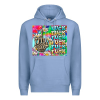 Colony Blue fuck everything skeletons Premium Hoodie - AdoDesignShop