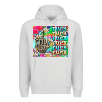 Dove Grey fuck everything skeletons Premium Hoodie - AdoDesignShop