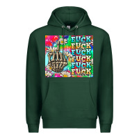 Sports Green fuck everything skeletons Premium Hoodie - AdoDesignShop