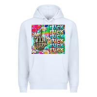 White fuck everything skeletons Premium Hoodie - AdoDesignShop
