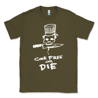 Army Green bourdain cook free or die Classic Tee - artisFamous