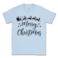 Dusty Blue merry christmas Classic Tee - artisFamous