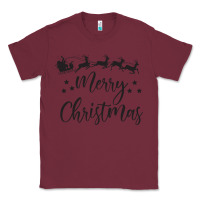 Burgundy merry christmas Classic Tee - artisFamous