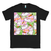 Black Easter Bunnies With Carrots Seamless Pattern Classic Tee - BundleAndBundleShop