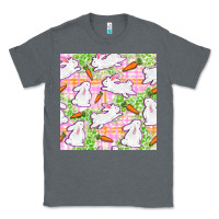 Charcoal Heather Easter Bunnies With Carrots Seamless Pattern Classic Tee - BundleAndBundleShop