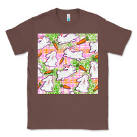 Chestnut Easter Bunnies With Carrots Seamless Pattern Classic Tee - BundleAndBundleShop