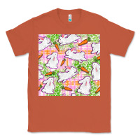 Copper Easter Bunnies With Carrots Seamless Pattern Classic Tee - BundleAndBundleShop