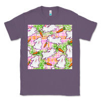 Lavender Easter Bunnies With Carrots Seamless Pattern Classic Tee - BundleAndBundleShop