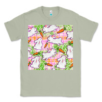 Matcha Easter Bunnies With Carrots Seamless Pattern Classic Tee - BundleAndBundleShop