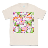 Natural Easter Bunnies With Carrots Seamless Pattern Classic Tee - BundleAndBundleShop