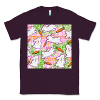 Plum Easter Bunnies With Carrots Seamless Pattern Classic Tee - BundleAndBundleShop