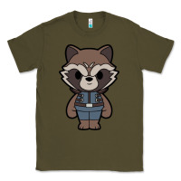 Army Green rocket racoon chibi Classic Tee - artisFamous