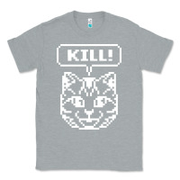 Heather Grey kill no more heroes cat Classic Tee - artisFamous