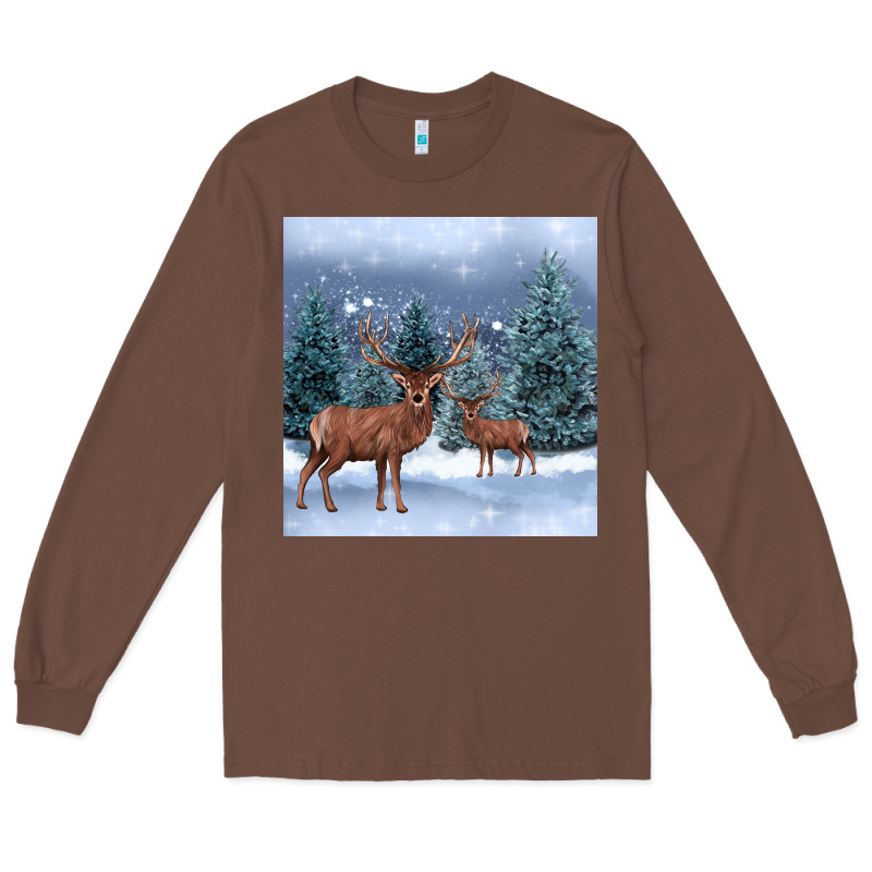 Winter Deer Long Sleeve Tee by BarkalooDesign | Teevron