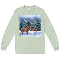 Matcha winter deer Long Sleeve Tee - BarkalooDesign
