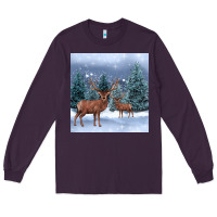 Plum winter deer Long Sleeve Tee - BarkalooDesign